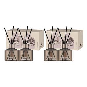 쿤달 시그니처 퍼퓸 디퓨저 더블 세트 베이비파우더 (본품, 200ml, 4개 + 섬유스틱, 20P)