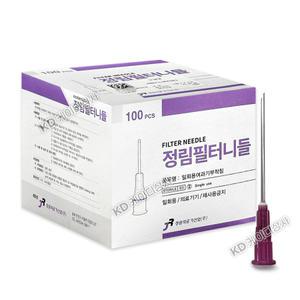 정림 일회용 필터 주사침 18G 1-1/2인치 멸균 니들 100개입 여과기부착침