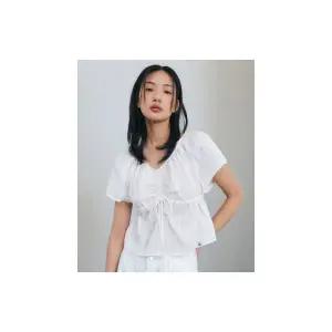 CITYBREEZE 브이넥 셔링 블라우스 탑_3COLORS 722532