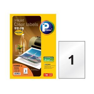 프린텍 AnyLabel 투명 라벨 1칸 V3960 50매