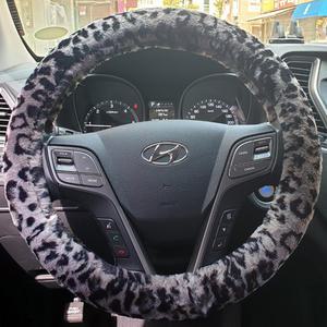 1번 그레이 따뜻하고 포근한 겨울용 호피무늬 핸들커버 AUTOREX