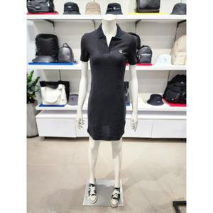 [파주점][Calvin Klein Jeans][캘빈클라인진]CK진여성 스몰로고 슬림핏 카라 반팔 원피스(J223498-BEH)