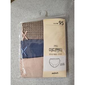 [애니바디](광주신세계)여성 미디 면 3매입 팬티-브라운 하운드 ANPD24A12