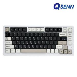 큐센 Q75 PBT 풀윤활 가스켓 유무선 기계식 키보드  크림치즈 크림치츠축 V1