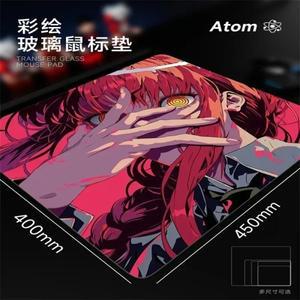ATOM 강화 유리 마우스 패드 맞춤형 여성 캐릭터 레이저 조각 기술 데스크 PC FPS 게임호환