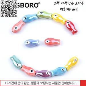 쥬얼리 제작용 물고기 세라믹 비즈 DIY 수제 큰 구멍 느슨한 도자기 액세서리 공예