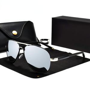 남성용 항공 선글라스 편광 미러 HD 운전 파일럿 lunettes de soleil homme