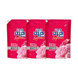 피죤 고농축 섬유유연제 시그니처 리필, 플라워페스티벌, 1.6L, 3개
