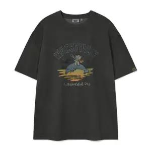 키키 앤 돌핀 그래픽 반팔 티셔츠 차콜 WA2502ST22CH