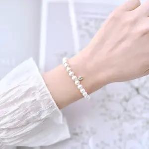 스와로브스키 진주팔찌 실버 925 하트 펜던트 레이어드 여자 선물 레이어드팔찌