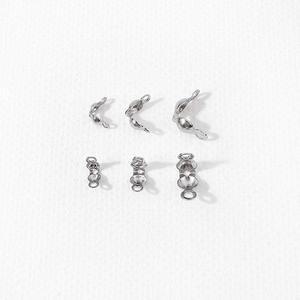 싼비즈 [8-348-01]써지컬스틸 구멍지프 올챙이캡 비드팁 미니/소/대 2/3/4mm 무도금 ,10개