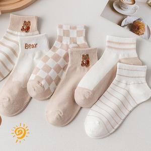 여자단목양말 발목양말 학생 면 봄양말 예쁜양말 6켤레 귀여운양말 여름양말 세트 무압박양말