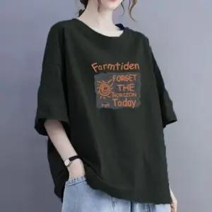 [애슬릿] 여성 라운드넥 루즈핏 반팔 티셔츠 간절기 봄
