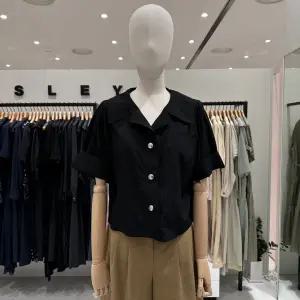 시슬리 SISLEY 반팔크롭 블라우스 SAWSC7531 446797