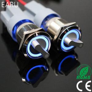 19mm 2 3 위치 스위치 푸시 버튼 DPDT 조명 금속 선택기 로터리 LED 방수 스테인레스 스틸
