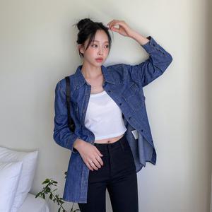 [제작/빅사이즈]이블렛 츄히아 스티치 데님 셔츠 제이스타일