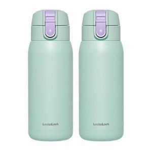 락앤락 스쿨핏 코튼캔디 원터치텀블러 370ml, 민트, 2개