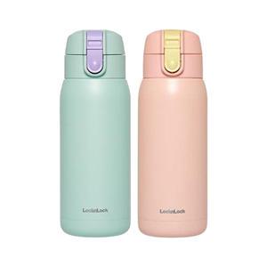 락앤락 스쿨핏 코튼캔디 원터치 텀블러 370ml, 민트+핑크, 2개