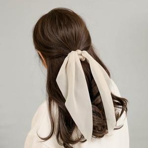 슈슈앤 롱리본쉬폰 러블리 곱창밴드 머리끈(아이보리)