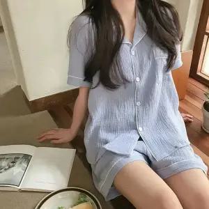 67 요루 카라넥 여름 반팔 반바지 홈웨어 파자마 세트