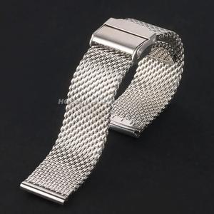 1 0mm 밀라노 메쉬 스트랩 18mm 20mm 22mm 24mm 시계 밴드 3mm 두꺼운 스테인레스 스틸 팔찌 범용 접이식 버클 팔찌
