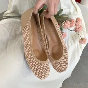 [국내수제화] 인더슈 라타니 망사 매쉬 플랫(2.5cm)
