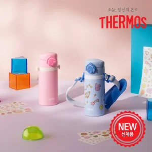 써모스 마이디자인 보틀 스트랩 원터치 텀블러 JOI-350K / 350ml / 스트랩포함 유치원