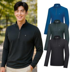 콜핑 2301TK427M 하이쿨 기본 남성 긴팔 반집업 티셔츠