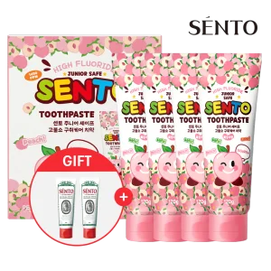 센.토 주니어 세이프 구.취케어 치약 복숭아향 120g 4개 +구취케어 2개