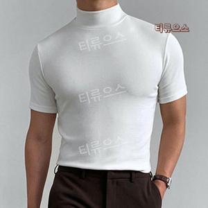 남성 반팔 반목티 터틀넥 니트티류으스 반폴라 폴라티 반목 목폴라티 반폴라티