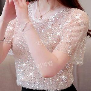 반짝이티셔츠 무대의상 블링 스팽글 반팔티