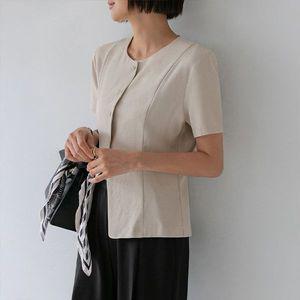 (뮬랑) 라인 린넨 반팔 블라우스 (3col)[셔츠DV89]