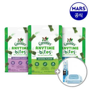 그리니즈 애니타임 바이트 292g 골라담기+애견칫솔+베베숲물티슈1팩