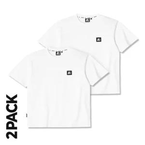 [스타터 블랙라벨] 에센셜 반소매 티셔츠_2팩 (화이트화이트) SA232IST11_WHT