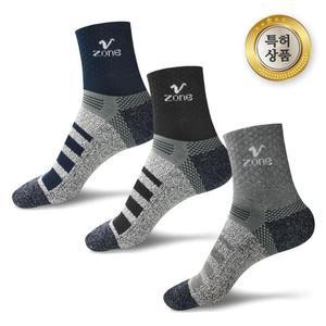 [BZJL7ZOX_4C]브이존 양말 3족 세트 남성용등산복 패션잡화