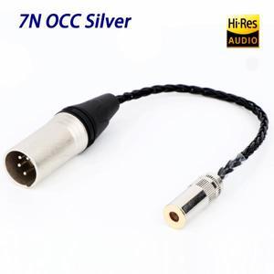 호환 HiFi 7N OCC 실버 4.4mm 암4 핀 XLR 밸런스드 수  어댑터 케이블 TRRRS to 커넥터