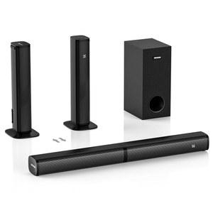 5인치 서브우퍼, 140W, 2-in 1 분리형 사운드바(RGB-IC 백라이트 포함), 블루투스 5.3, 광학, AUX, USB 입력, 베이스 조절 가능, 리모컨 /버튼 제어 기능 포함 스마트 TV용 Wohome 2.1 사운드바