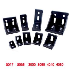 블랙 2028 커넥터 프로파일 앵글 알루미늄 코너 3030 피팅 색상, 110 개 4040 2040 2017 브래킷