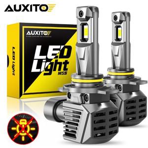 AUXITO 2Pcs 22000LM 9012 HIR2 LED 헤드 라이트 CANBUS 오류 없음 9005 HB3 H8 H9 H11 LED 전조등 전구 12