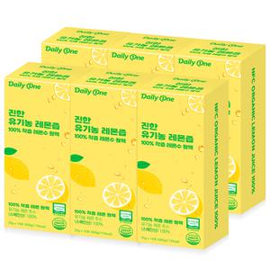 데일리원 진한 유기농 레몬즙 100% 착즙 레몬수 원액 25g X 14포 6통