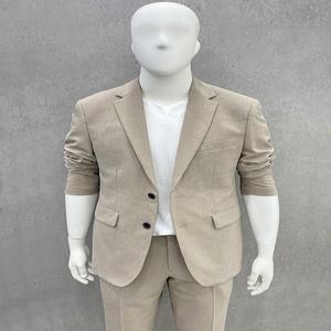 [모다아울렛][트루젠]남자 베이직핏 3계절 여름 허리 히든밴딩 캐주얼 셋업 양복 정장 세트 - 150 베이지_J