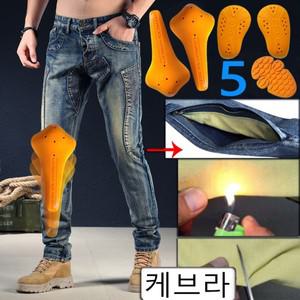 오토바이바지 Hithotwin Kevlar Protectio 오토바이 라이딩 청바지 한국 바지 레트로 일본 남성 모토 보호
