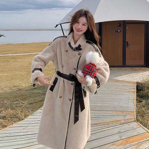 여자 가죽자켓 인조밍크털 일체형코트 엘레강스 배색 밍크코트 dom1