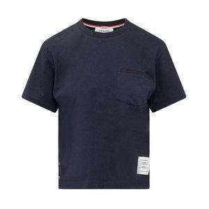 [톰브라운] 포켓 여성 반팔티셔츠 네이비 FJS123A-00042-415