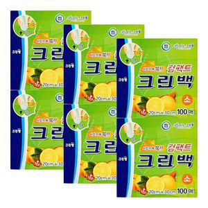크린랩 컴팩트 크린백 20cm30cm소형 100매 X 6개