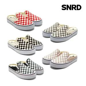 남녀공용 체크슬립온 신발 뮬 슬리퍼 단화 SN628