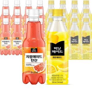 미닛 자몽에이드 탄산 + 레몬에이드 350ml 2종 x 12pet