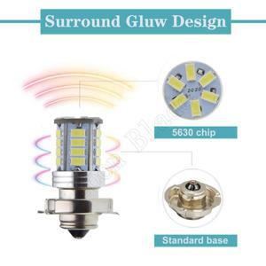 오토바이조명 2Pcs P26S 바이크 오토바이 LED 헤드 라이트 26D 스쿠터 전구 6V 12V 24V 30V 백색광 3.5W AT