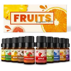 양초 및 비누 제조용 과일 향 오일, INWICOPH 프리미엄 에센셜 오일 5ml x 10 - 블루베리, 딸기, 망고, 블러드 오렌지, 가정용 디퓨저