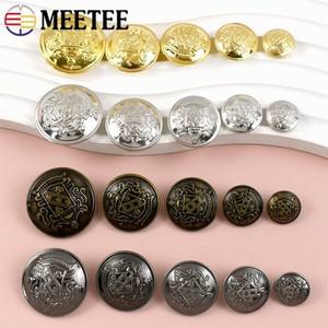 10Pcs 12-30mm 금속 단추 자켓 코트 레트로 복고풍 엔틱 구리 생크 의류 장식 버클 패스너 DIY 바느질 액세